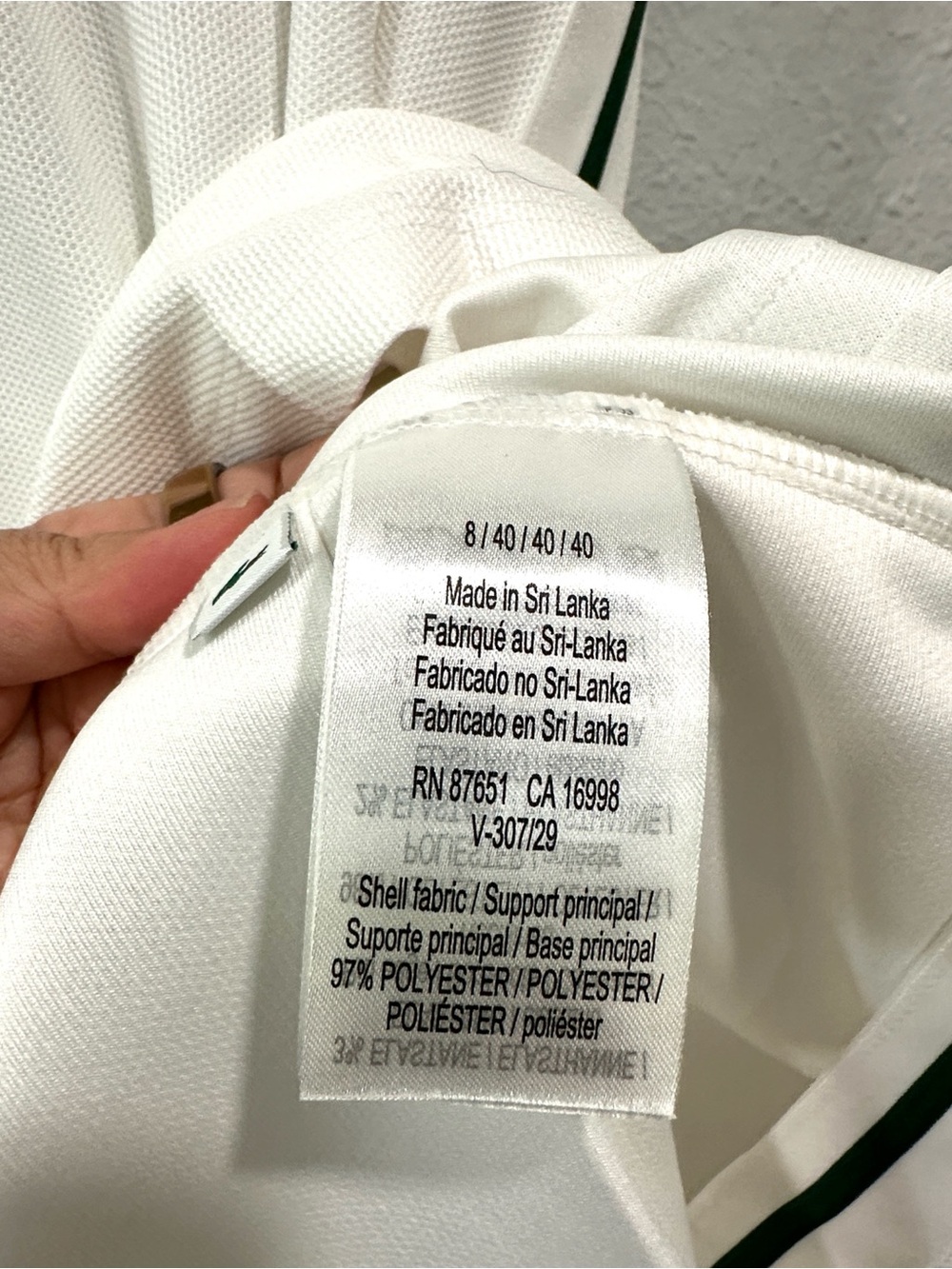 Lacoste White Tennis Dress with Green Trim and Dark Green Shorts set - Picture 10 of 13
